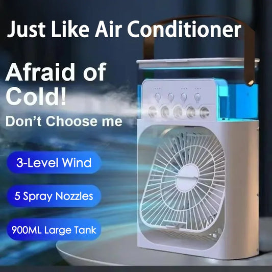 Air Conditioner Portable 3 in 1 Fan Mini Cooler Home House LED Humidifier For Bedroom Small Living Room Water Summer Fans Desk