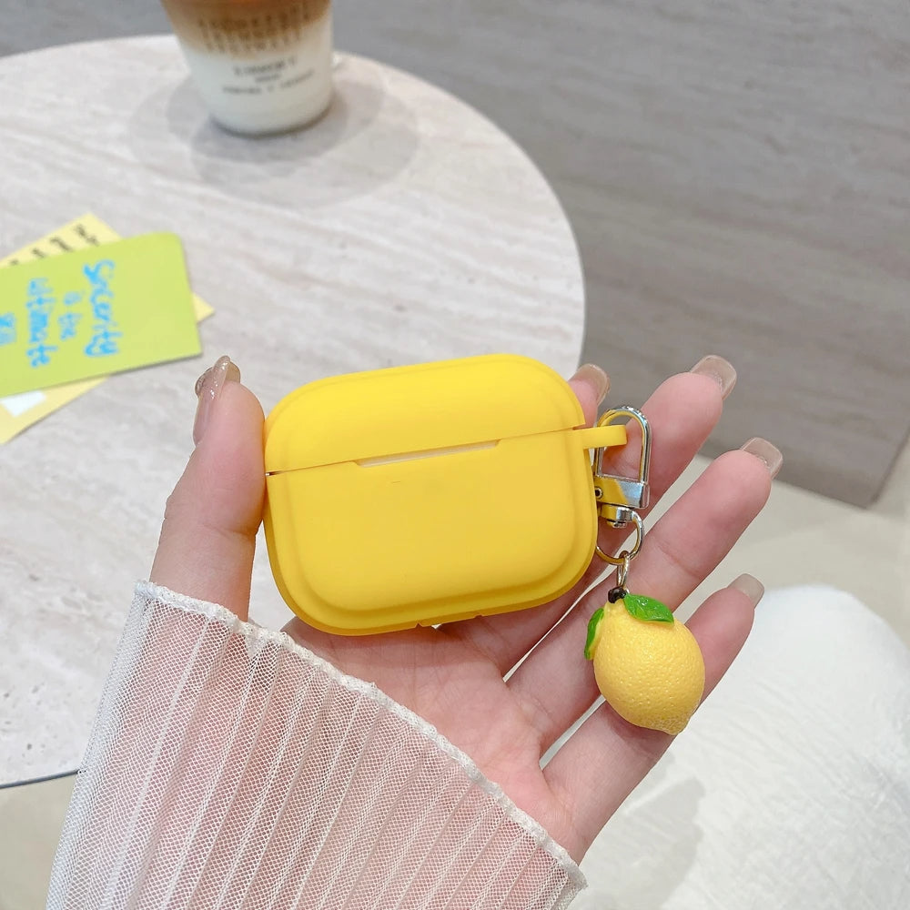 Silicone Case For AirPods 4 3 2 1 Pro Soft Wirelsss Headphones Protective Cover For Air Pods Pro 2 Earbuds Shell With Keychain