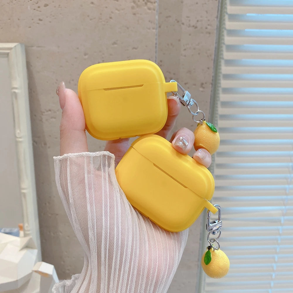 Silicone Case For AirPods 4 3 2 1 Pro Soft Wirelsss Headphones Protective Cover For Air Pods Pro 2 Earbuds Shell With Keychain