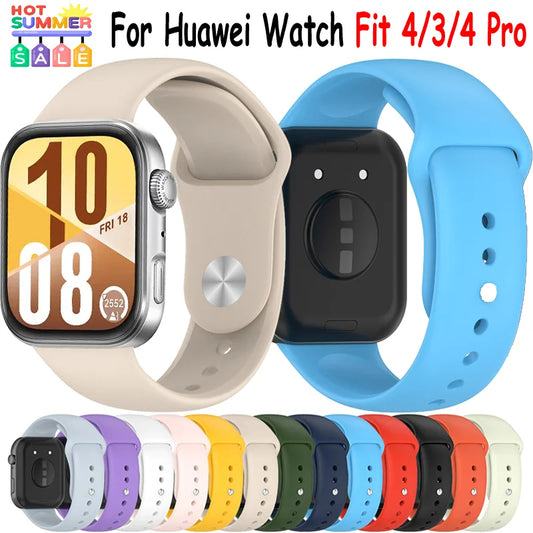 Soft Silicone Strap For Huawei Watch Fit 4/4 Pro Comfortable Breathable Replacement Wristband For Huawei Watch Fit 3 Accessories