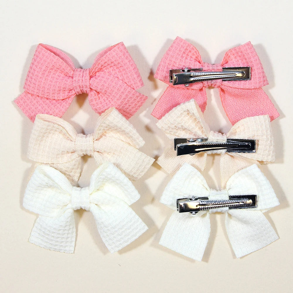 6/10Pcs/Set 2025 Fashion New Cute Ribbon Bowknot Hair Clips for Kids Handmade Baby Girls Hair Accessories