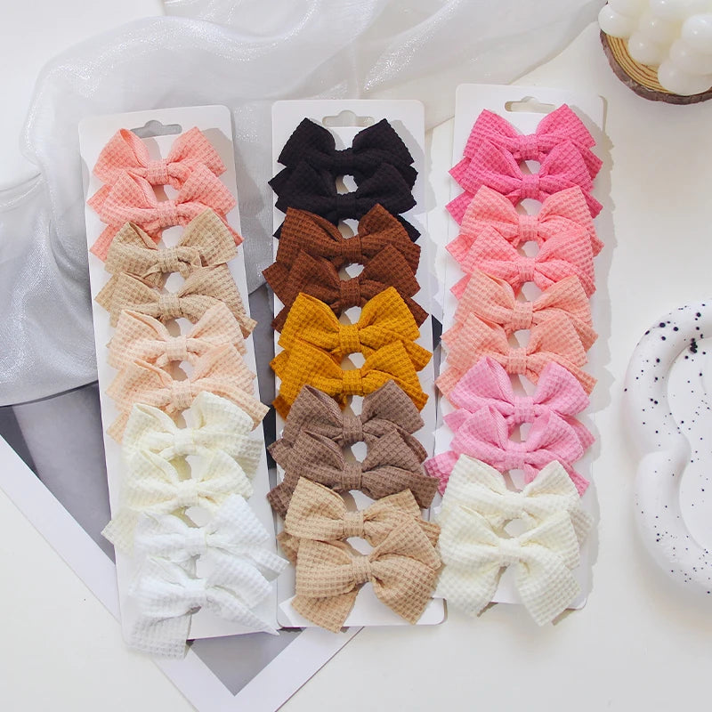 6/10Pcs/Set 2025 Fashion New Cute Ribbon Bowknot Hair Clips for Kids Handmade Baby Girls Hair Accessories