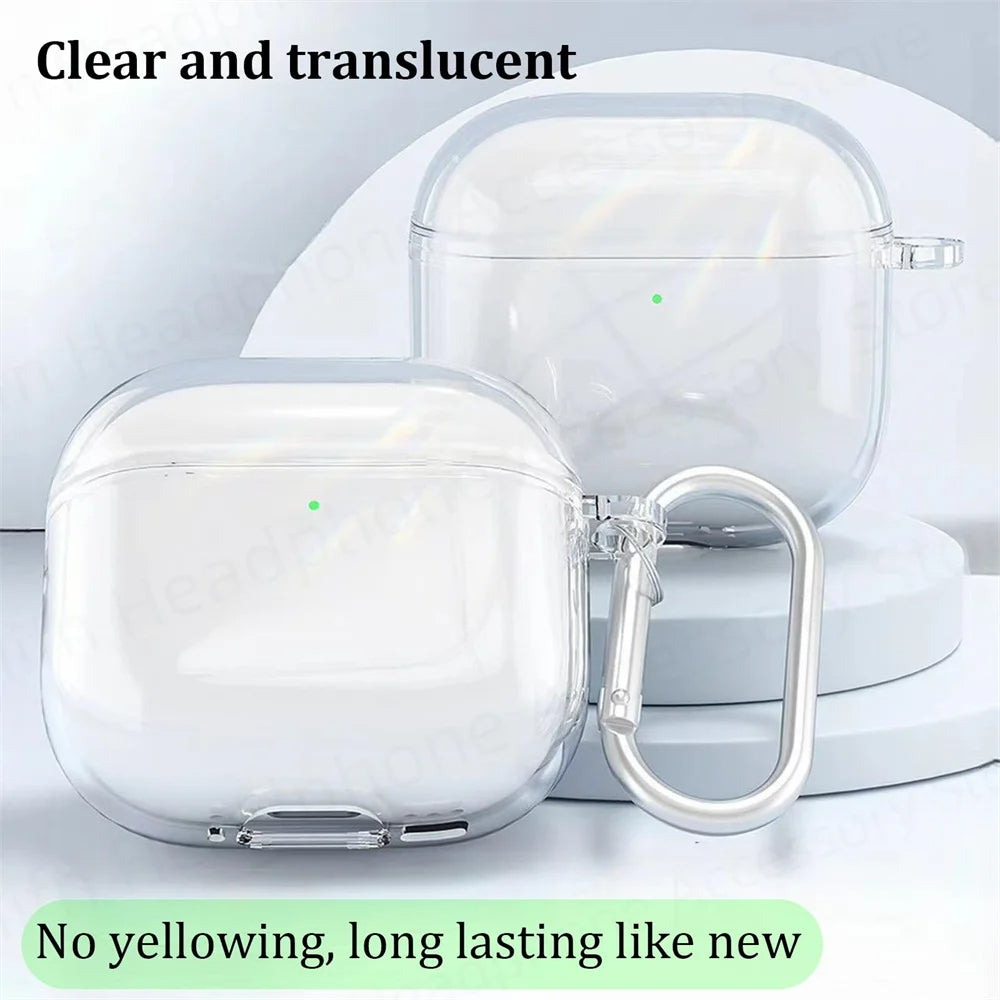[4 in 1] Case For AirPods 4 with Active Noise Cancellation/2024 New AirPods 4 Case with Keychain & Lanyard Soft TPU Clear Case ﻿